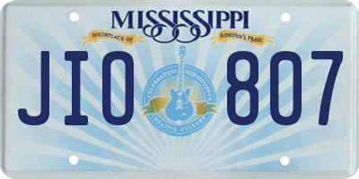 MS license plate JIO807
