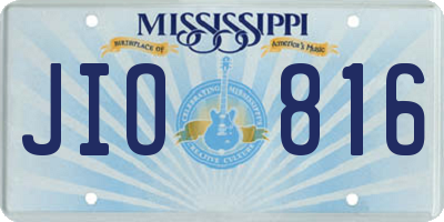 MS license plate JIO816