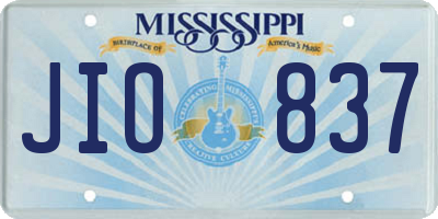 MS license plate JIO837