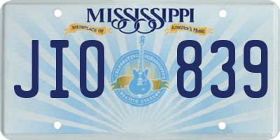 MS license plate JIO839