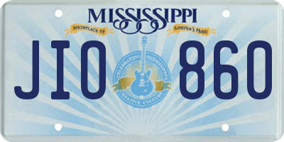 MS license plate JIO860