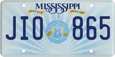 MS license plate JIO865