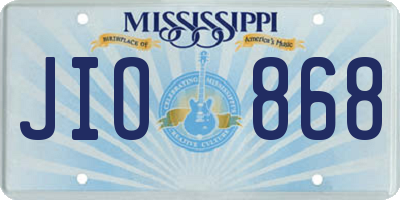 MS license plate JIO868
