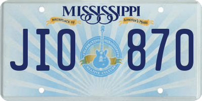 MS license plate JIO870
