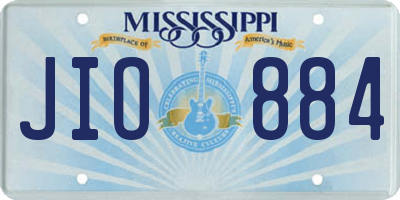MS license plate JIO884