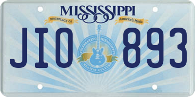 MS license plate JIO893