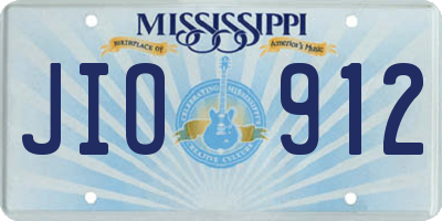 MS license plate JIO912