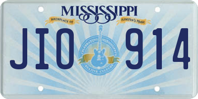MS license plate JIO914