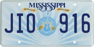 MS license plate JIO916