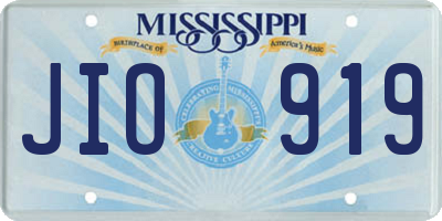 MS license plate JIO919