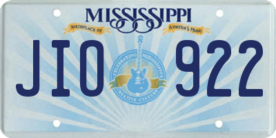 MS license plate JIO922