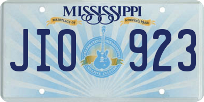 MS license plate JIO923