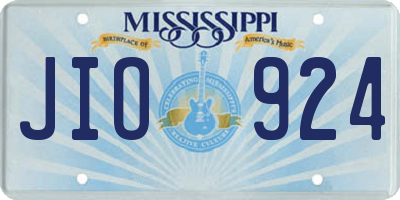 MS license plate JIO924