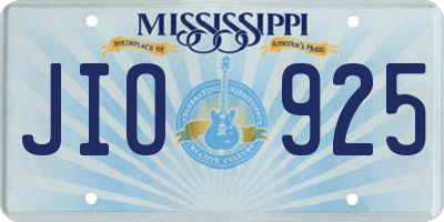 MS license plate JIO925