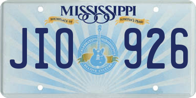 MS license plate JIO926