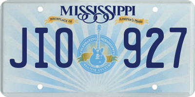 MS license plate JIO927