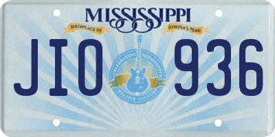 MS license plate JIO936