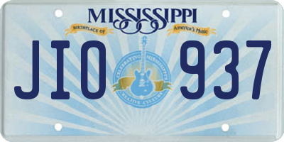 MS license plate JIO937