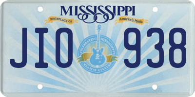 MS license plate JIO938