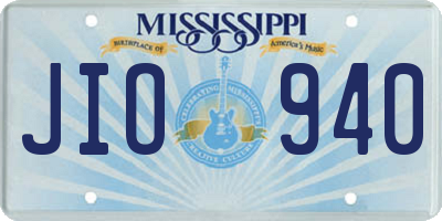 MS license plate JIO940