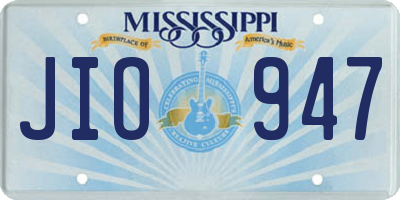 MS license plate JIO947