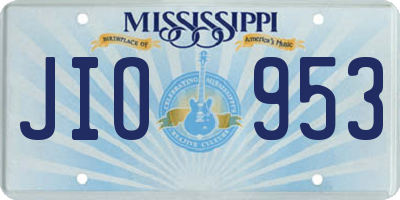 MS license plate JIO953