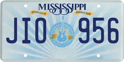 MS license plate JIO956