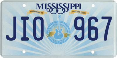 MS license plate JIO967