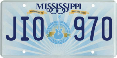 MS license plate JIO970