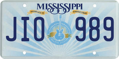 MS license plate JIO989