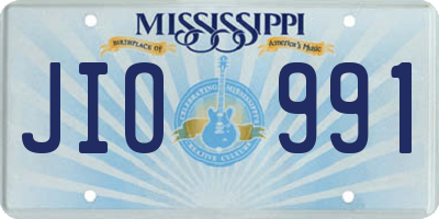 MS license plate JIO991
