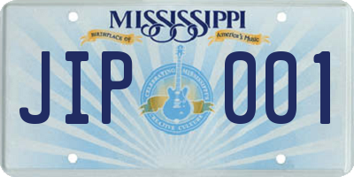 MS license plate JIP001