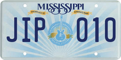 MS license plate JIP010