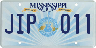 MS license plate JIP011