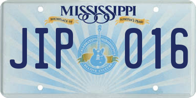 MS license plate JIP016