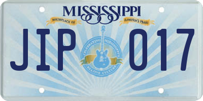 MS license plate JIP017