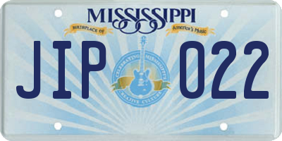 MS license plate JIP022