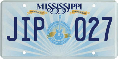 MS license plate JIP027