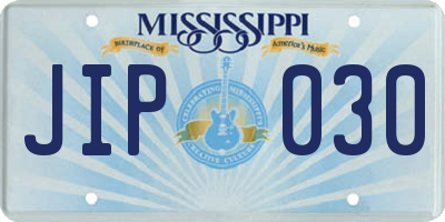 MS license plate JIP030
