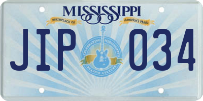 MS license plate JIP034