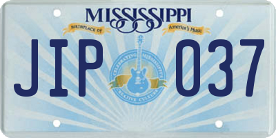 MS license plate JIP037