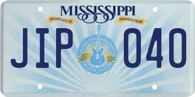 MS license plate JIP040
