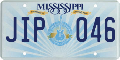 MS license plate JIP046