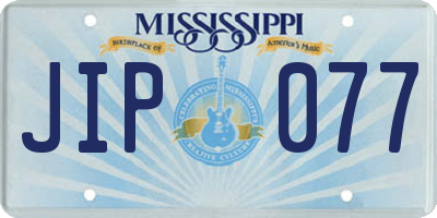 MS license plate JIP077