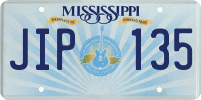 MS license plate JIP135