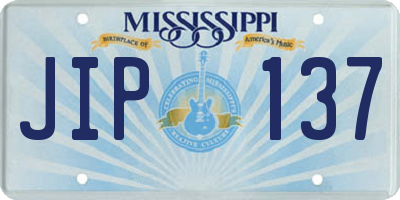 MS license plate JIP137