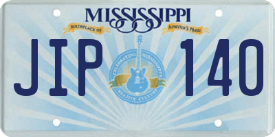 MS license plate JIP140