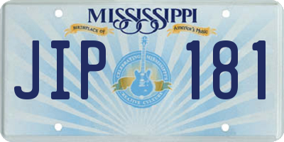 MS license plate JIP181