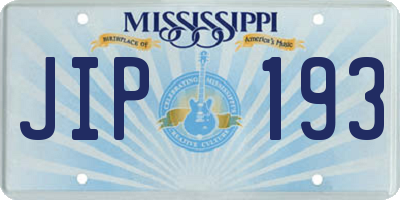 MS license plate JIP193