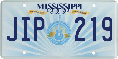MS license plate JIP219